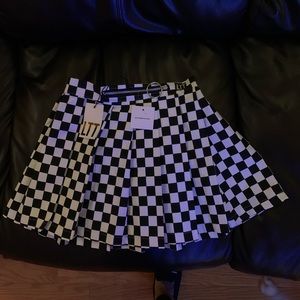 Love Too True Checkerboard Pleated Skirt